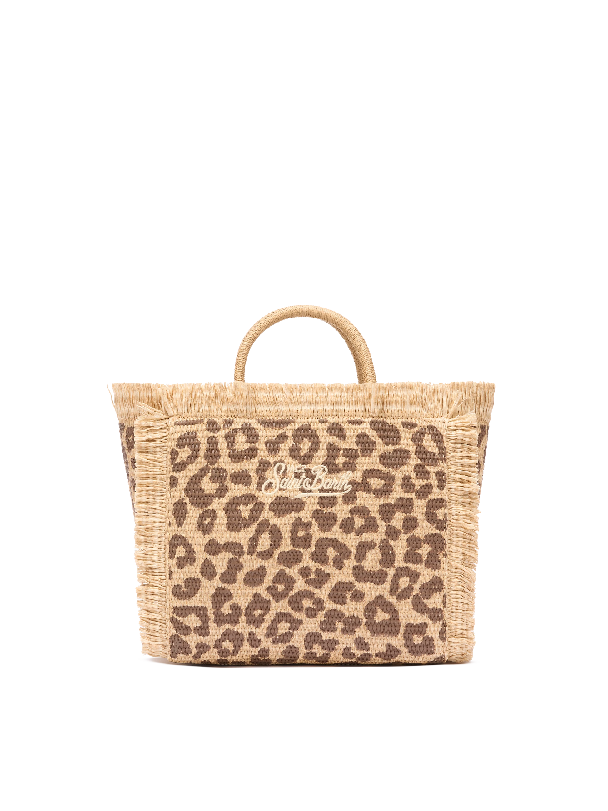 Colette Straw effect handbag with animalier print - MC2 Saint Barth