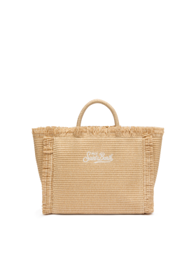 Colette Straw effect handbag with emboidered small logo - MC2 Saint Barth