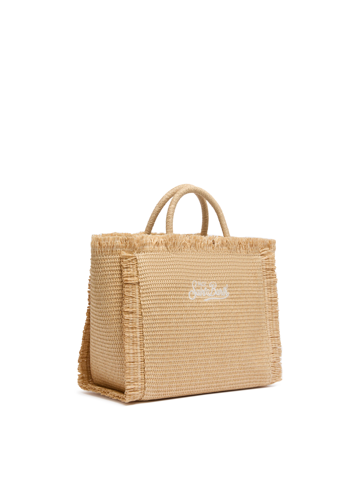 Colette Straw effect handbag with emboidered small logo - MC2 Saint Barth