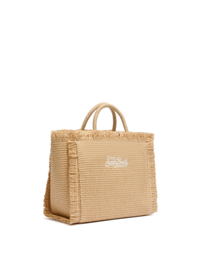 Colette Straw effect handbag with emboidered small logo - MC2 Saint Barth