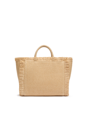 Colette Straw effect handbag with emboidered small logo - MC2 Saint Barth