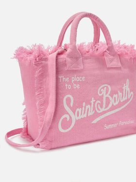 Borsa Colette in lino rosa tinta unita