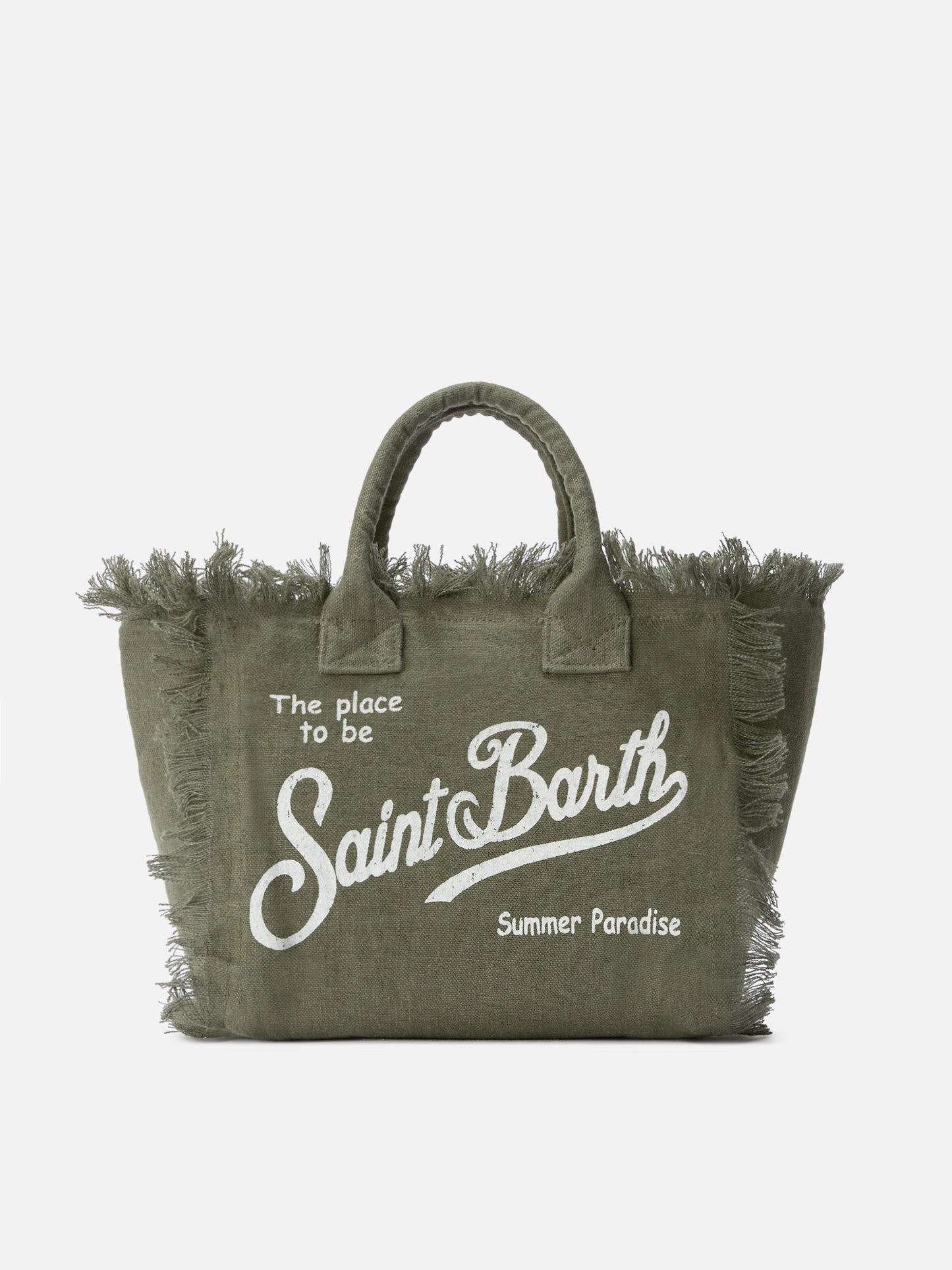 Borsa Colette in lino verde militare tinta unita
