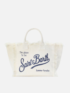 Borsa Colette in lino bianco tinta unita