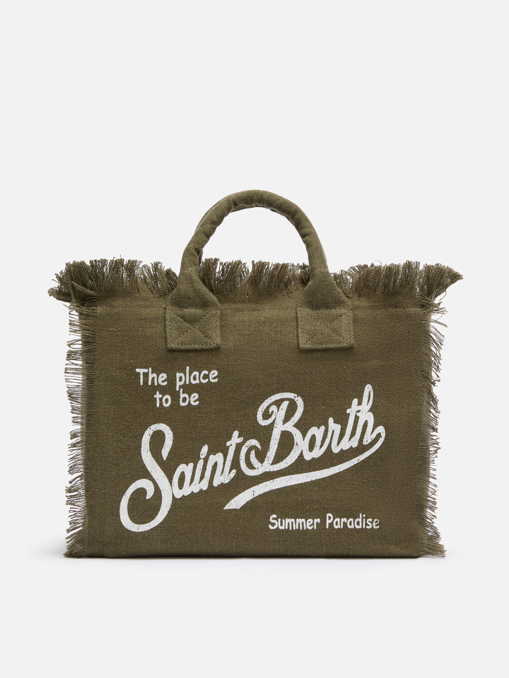 Borsa Colette in 100% LINO verde militare