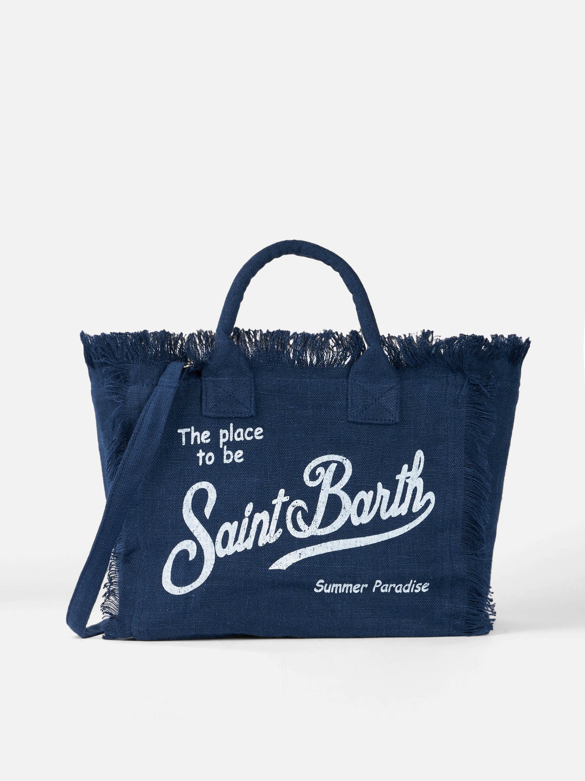 Colette linen navy blue handbag - MC2 Saint Barth
