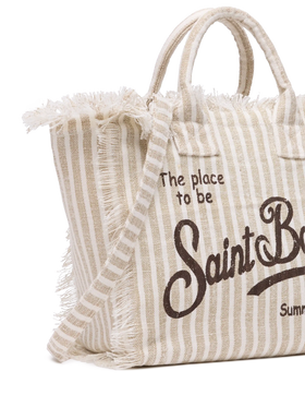 Colette linen handbag with striped print - MC2 Saint Barth