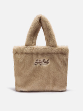 Borsa a mano Colette Soft in faux fur beige