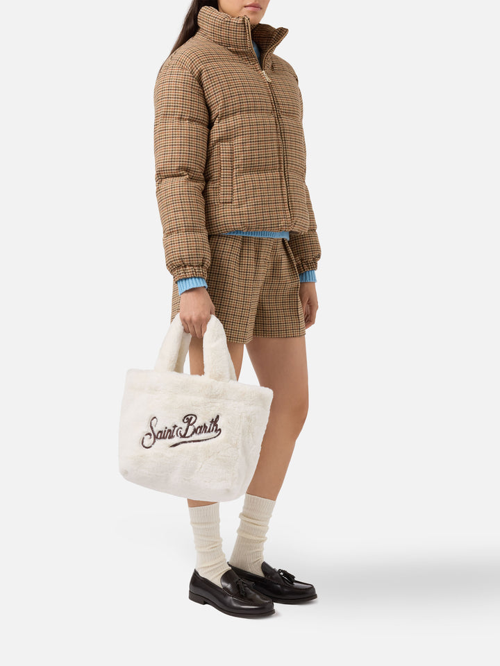 Colette Soft Handbag in white faux fur