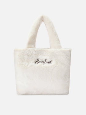 Colette Soft Handtasche aus weißem Kunstpelz