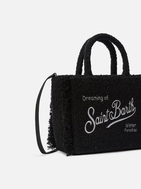 Colette Tweed Handbag in black wool blend