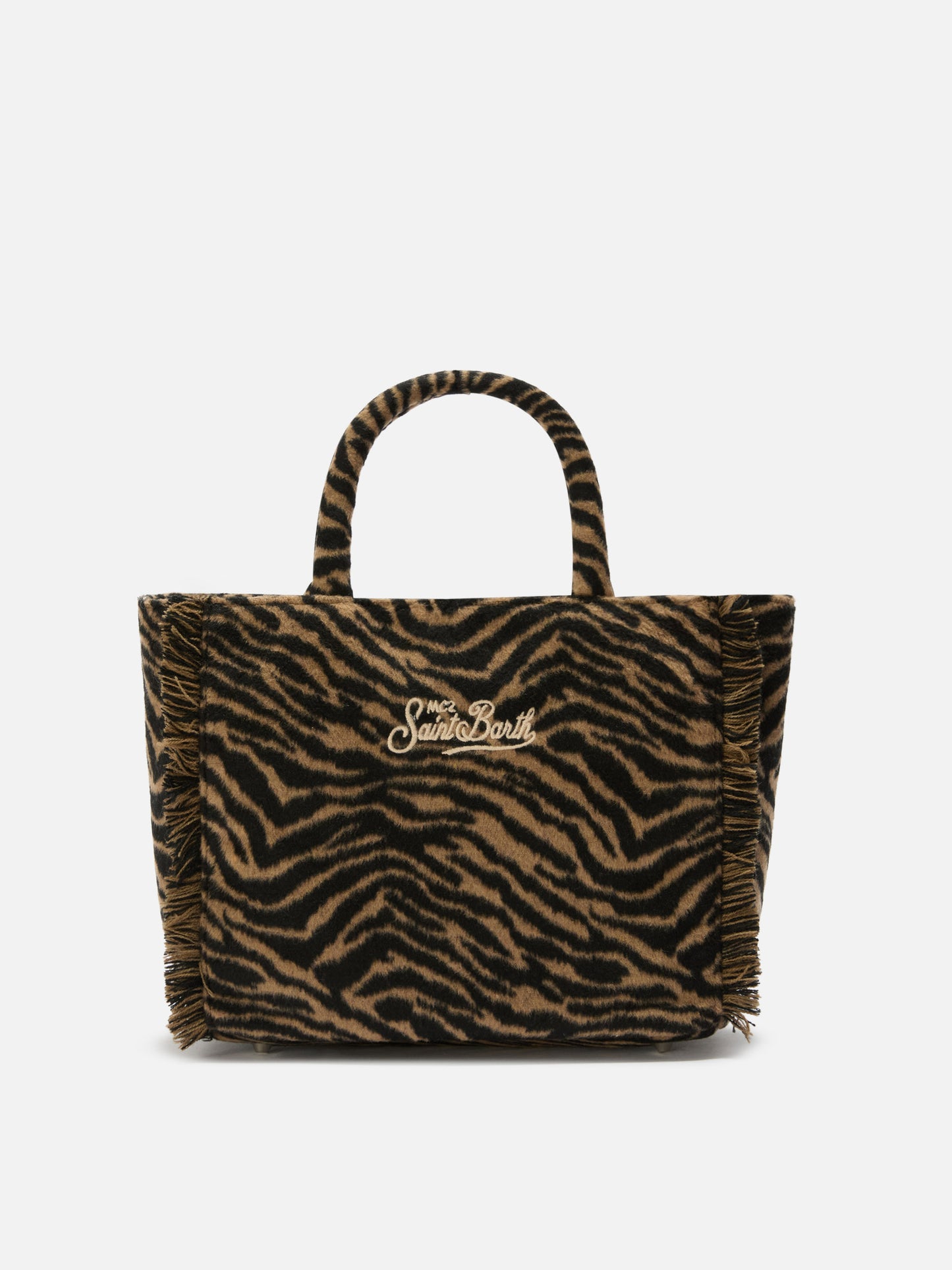Colette Felt Handbag in zebra-print wool blend