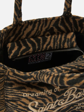 Colette Felt Handbag in zebra-print wool blend