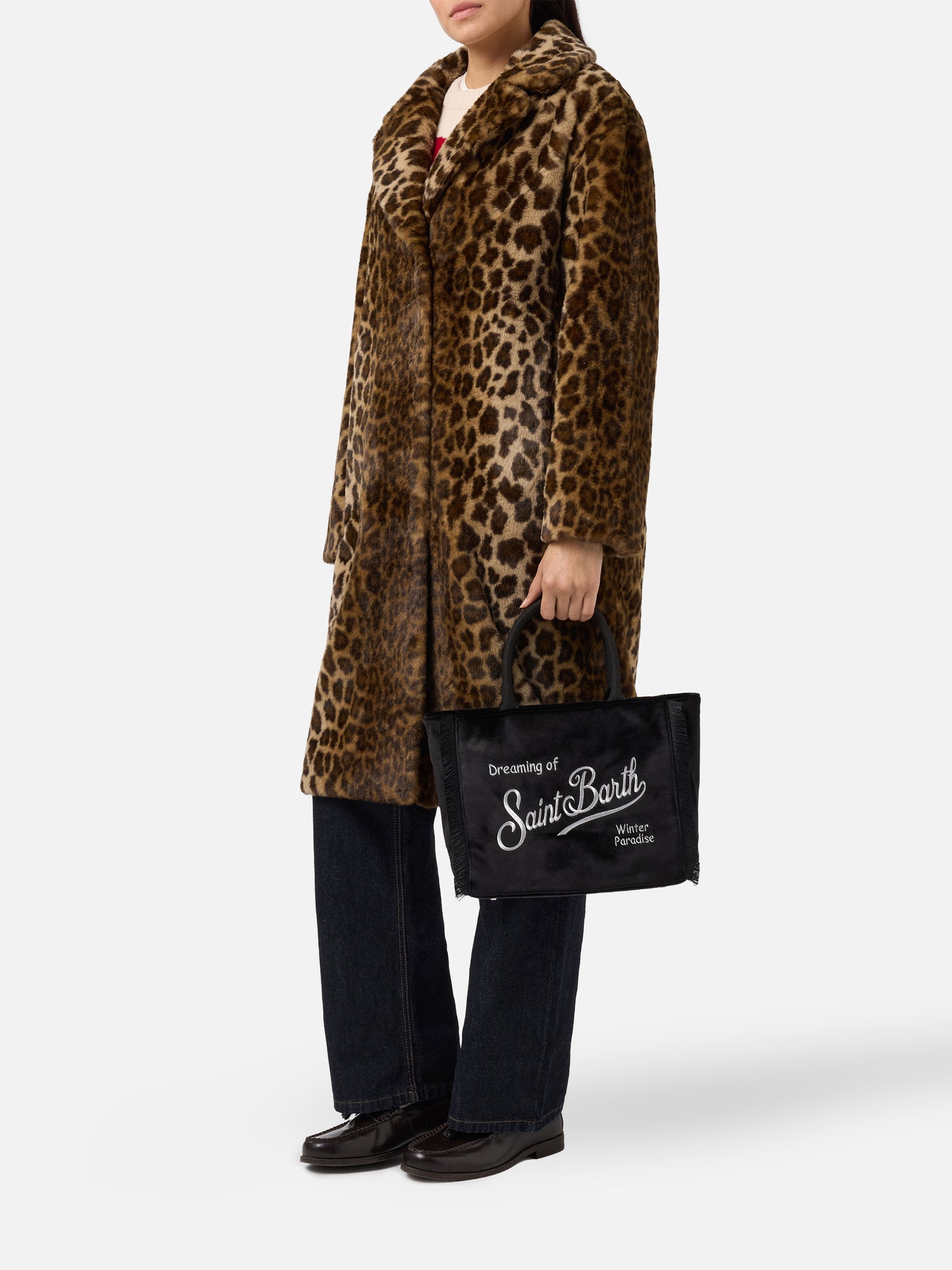 Borsa a mano Colette Velvet in velluto nero