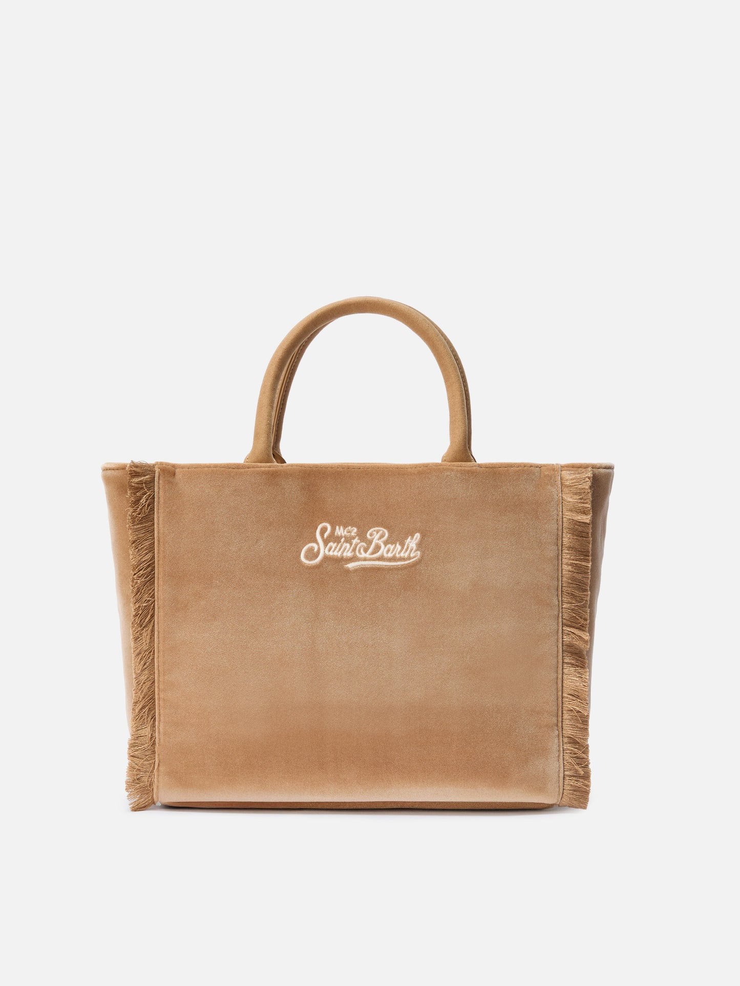 Borsa a mano Colette Velvet in velluto beige