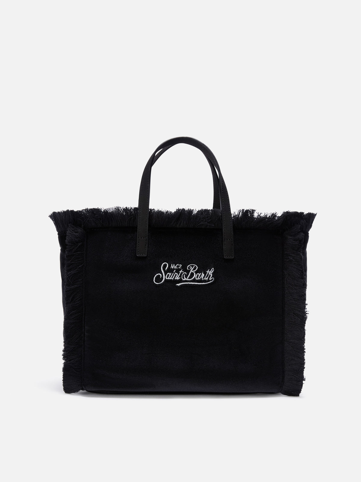 Black Colette velvet bag with logo embroidery