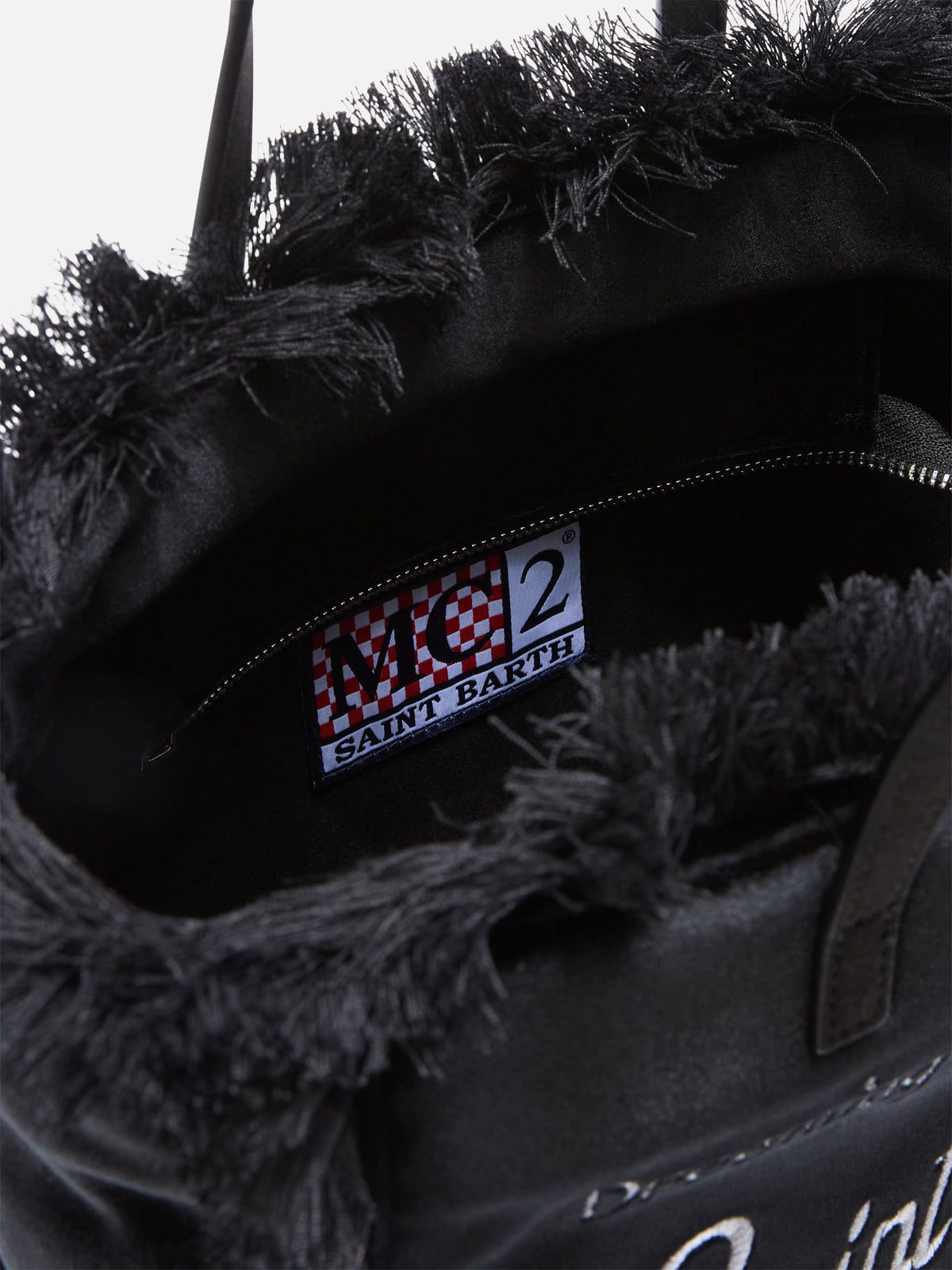 Black Colette velvet bag with logo embroidery