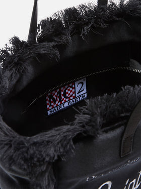 Black Colette velvet bag with logo embroidery