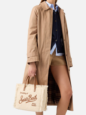 Bolso Colette beige con lentejuelas y bordado del logo 
