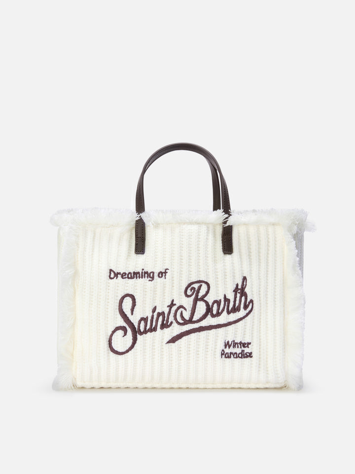 Sac Colette blanc cassé avec design en maille côtelée 