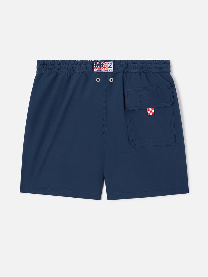 Blaue bequeme Badeshorts für Jungen in Navy 
