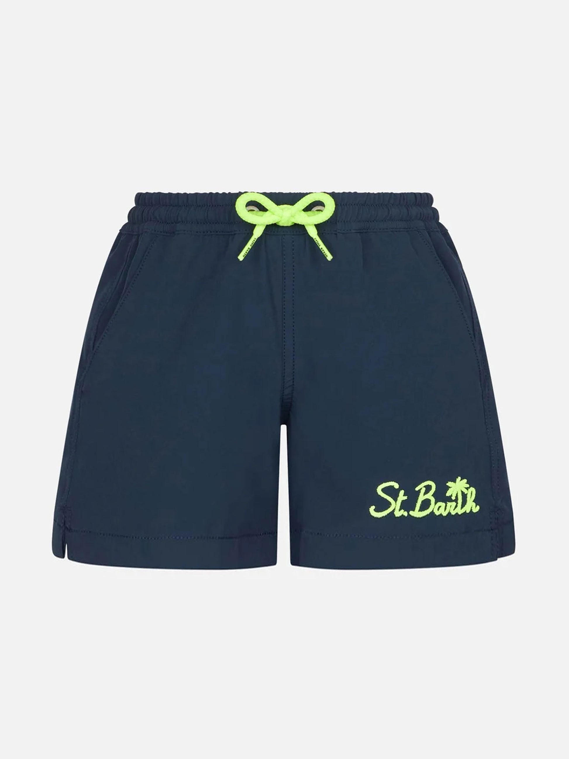 Boy comfort navy blue swim shorts - MC2 Saint Barth