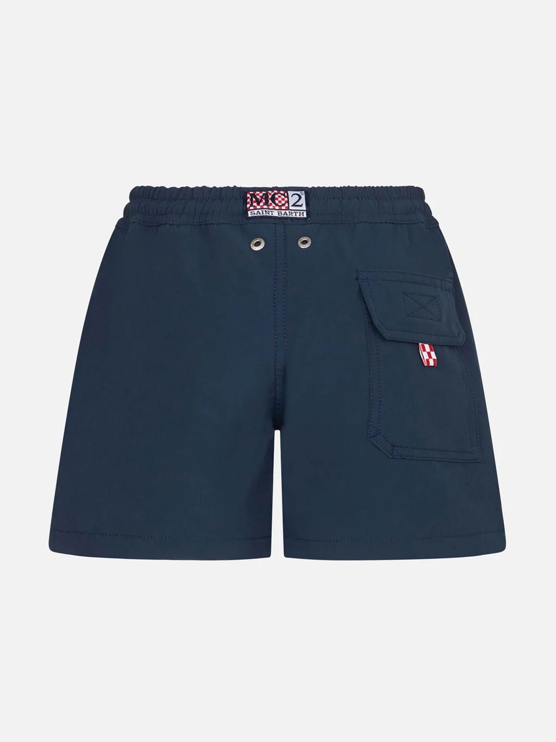 Boy comfort navy blue swim shorts - MC2 Saint Barth