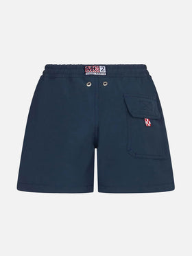 Boy comfort navy blue swim shorts - MC2 Saint Barth