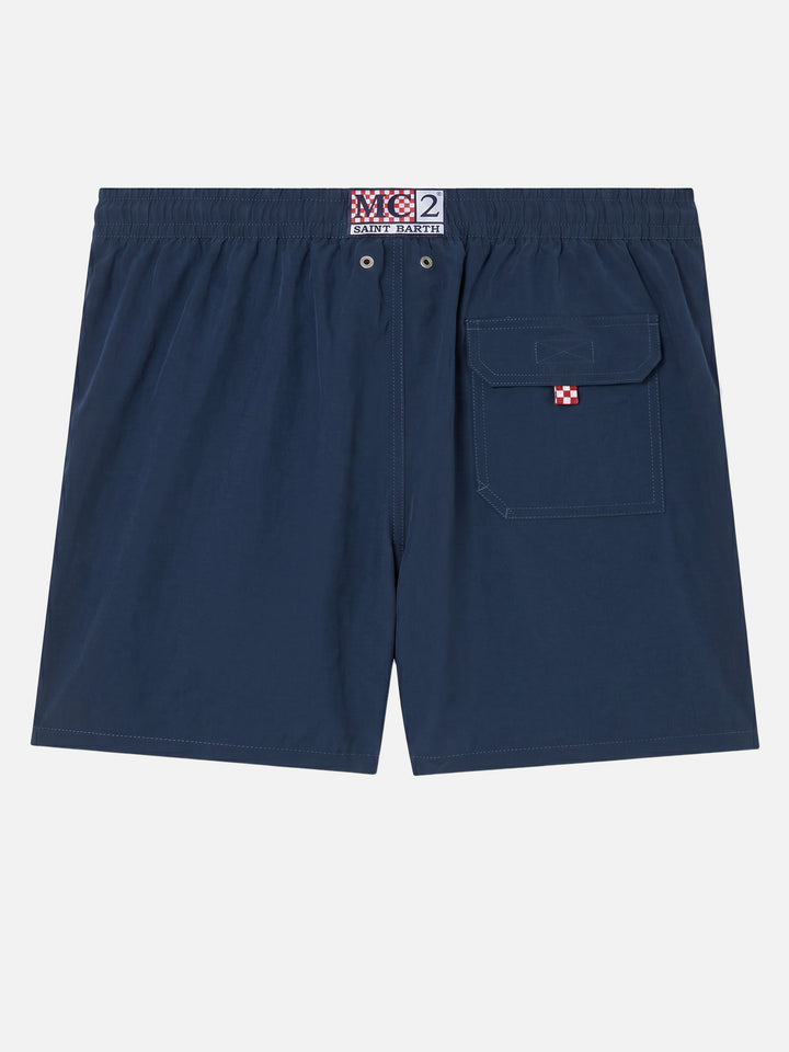 Navy blue Comfort swim shorts  with St. Barth embroidery
