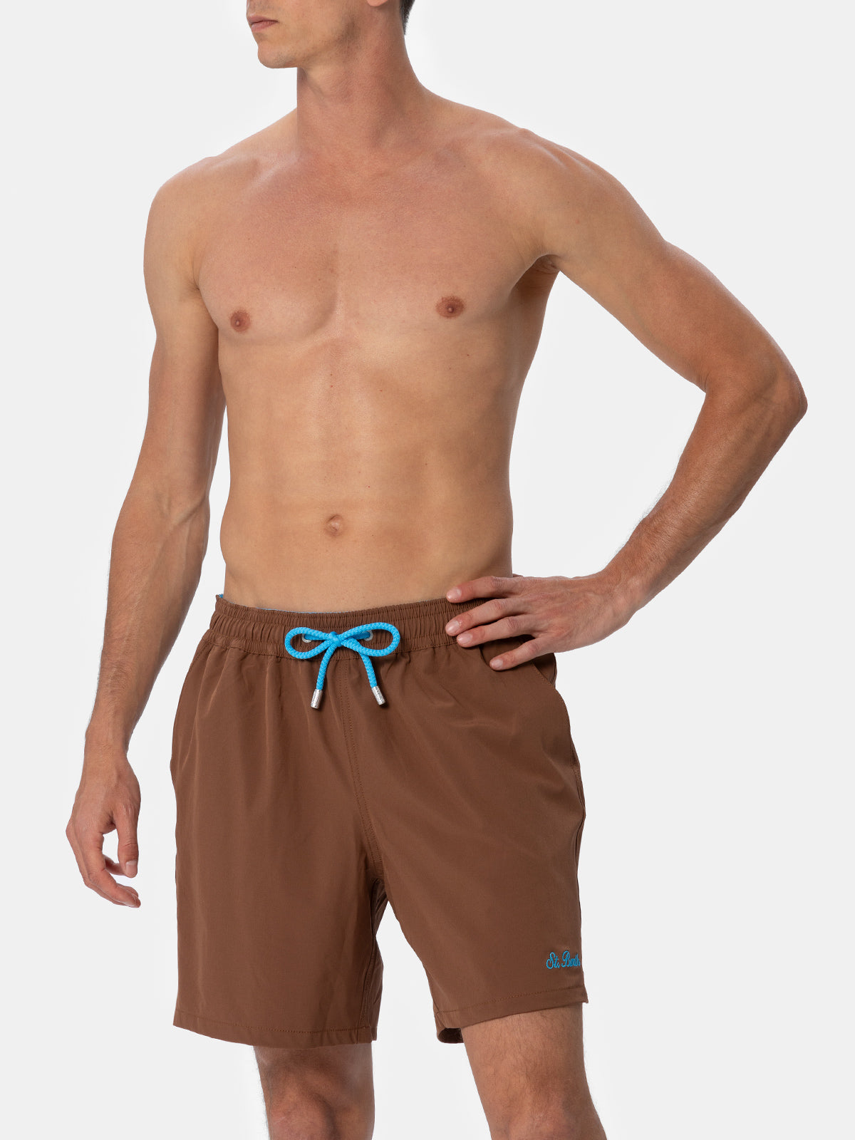 Brown classic stretch Comfort swim shorts - MC2 Saint Barth
