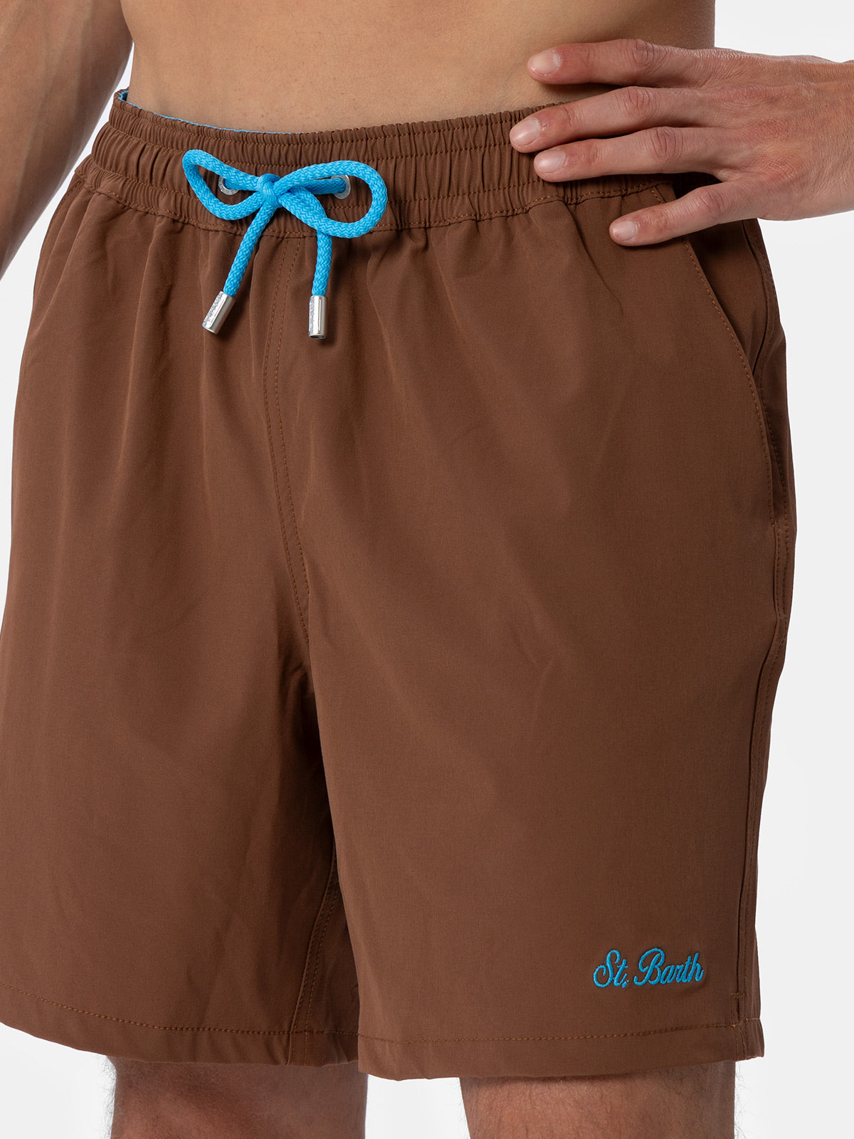 Brown classic stretch Comfort swim shorts - MC2 Saint Barth