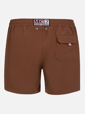 Braune Comfort-Badeshorts für Herren