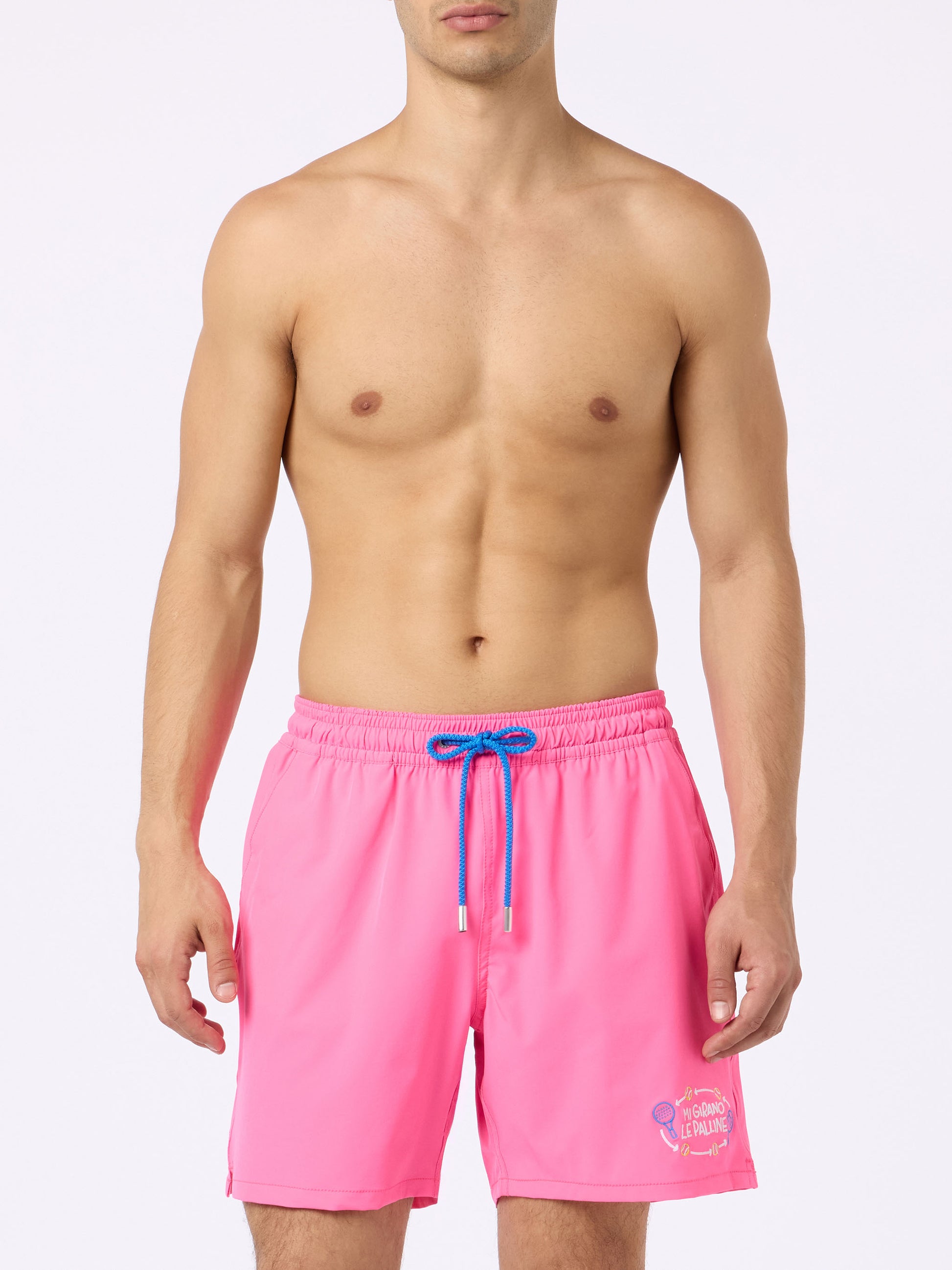 Classic stretch Comfort swim shorts with Mi girano le palline embroidery | INSULTI LUMINOSI SPECIAL EDITION - MC2 Saint Barth
