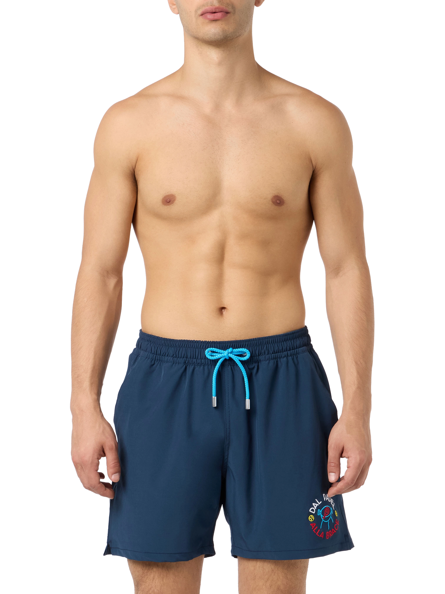 Comfort classic stretch swim shorts with Dal Padel alla Brace embroidery | INSULTI LUMINOSI SPECIAL EDITION - MC2 Saint Barth