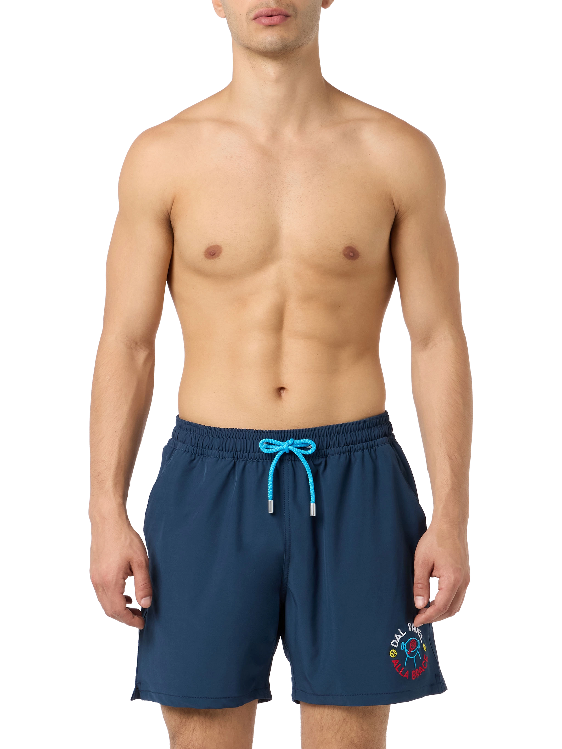 Comfort classic stretch swim shorts with Dal Padel alla Brace embroidery | INSULTI LUMINOSI SPECIAL EDITION - MC2 Saint Barth