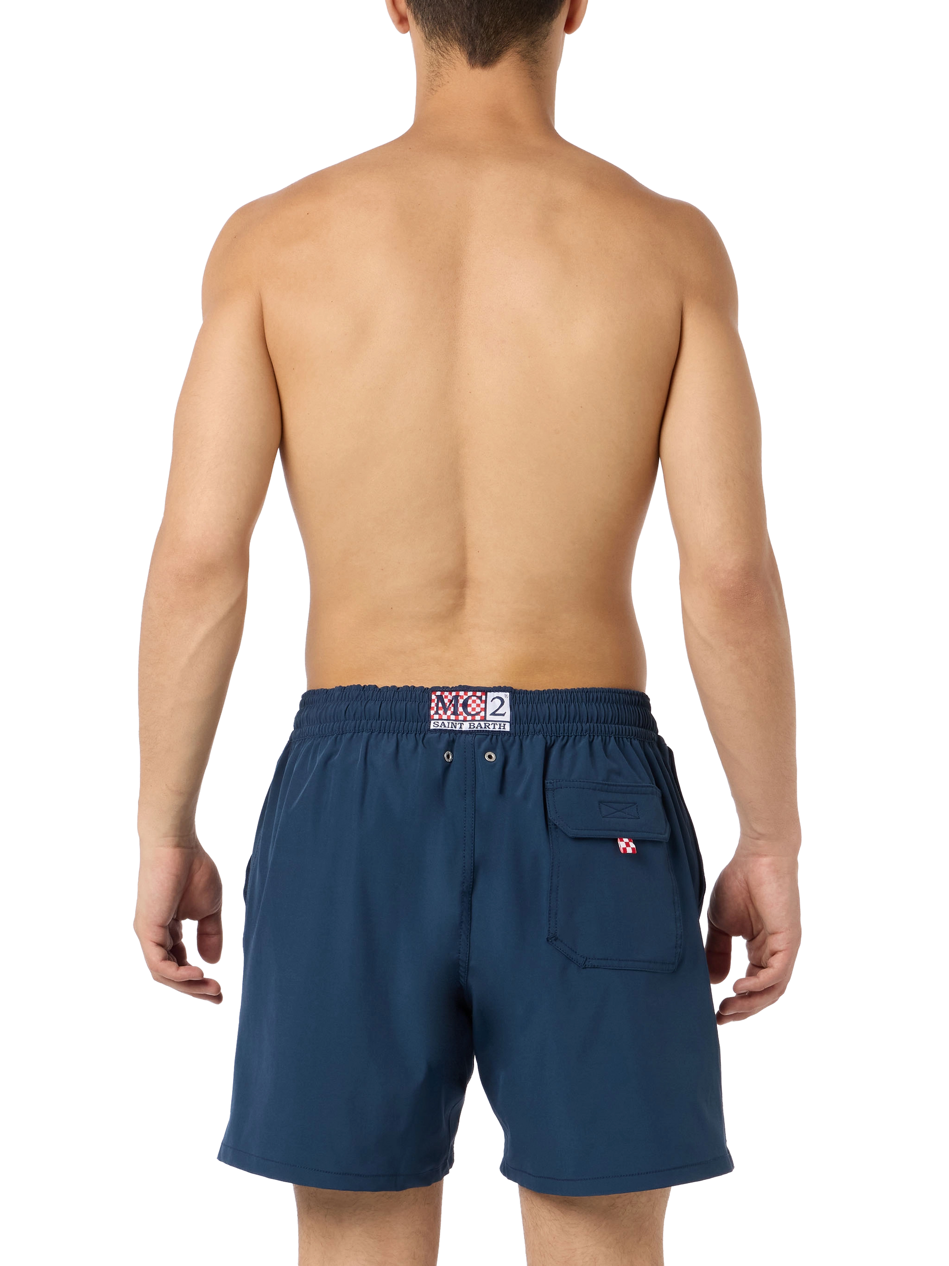 Comfort classic stretch swim shorts with Dal Padel alla Brace embroidery | INSULTI LUMINOSI SPECIAL EDITION - MC2 Saint Barth