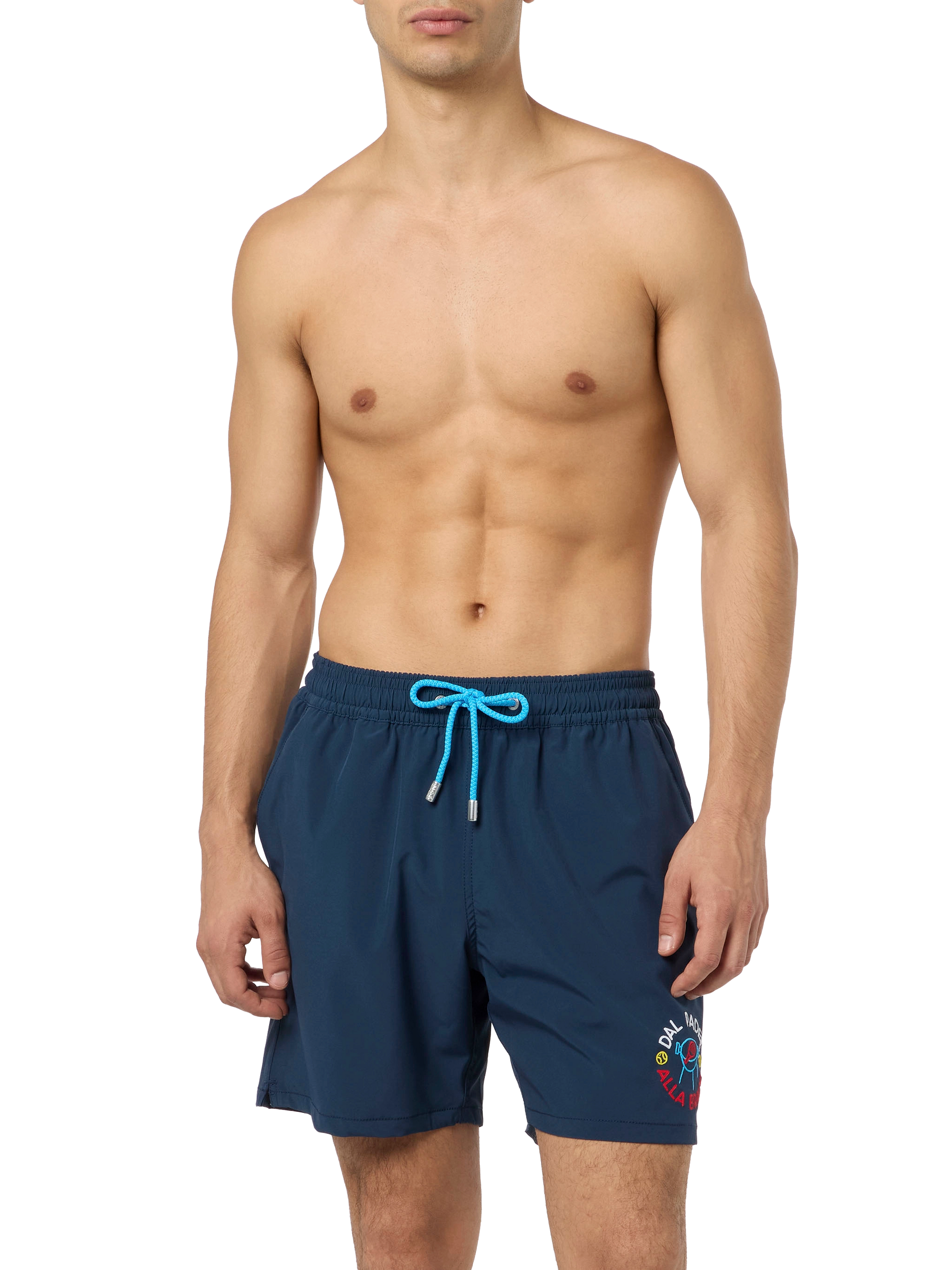 Comfort classic stretch swim shorts with Dal Padel alla Brace embroidery | INSULTI LUMINOSI SPECIAL EDITION - MC2 Saint Barth