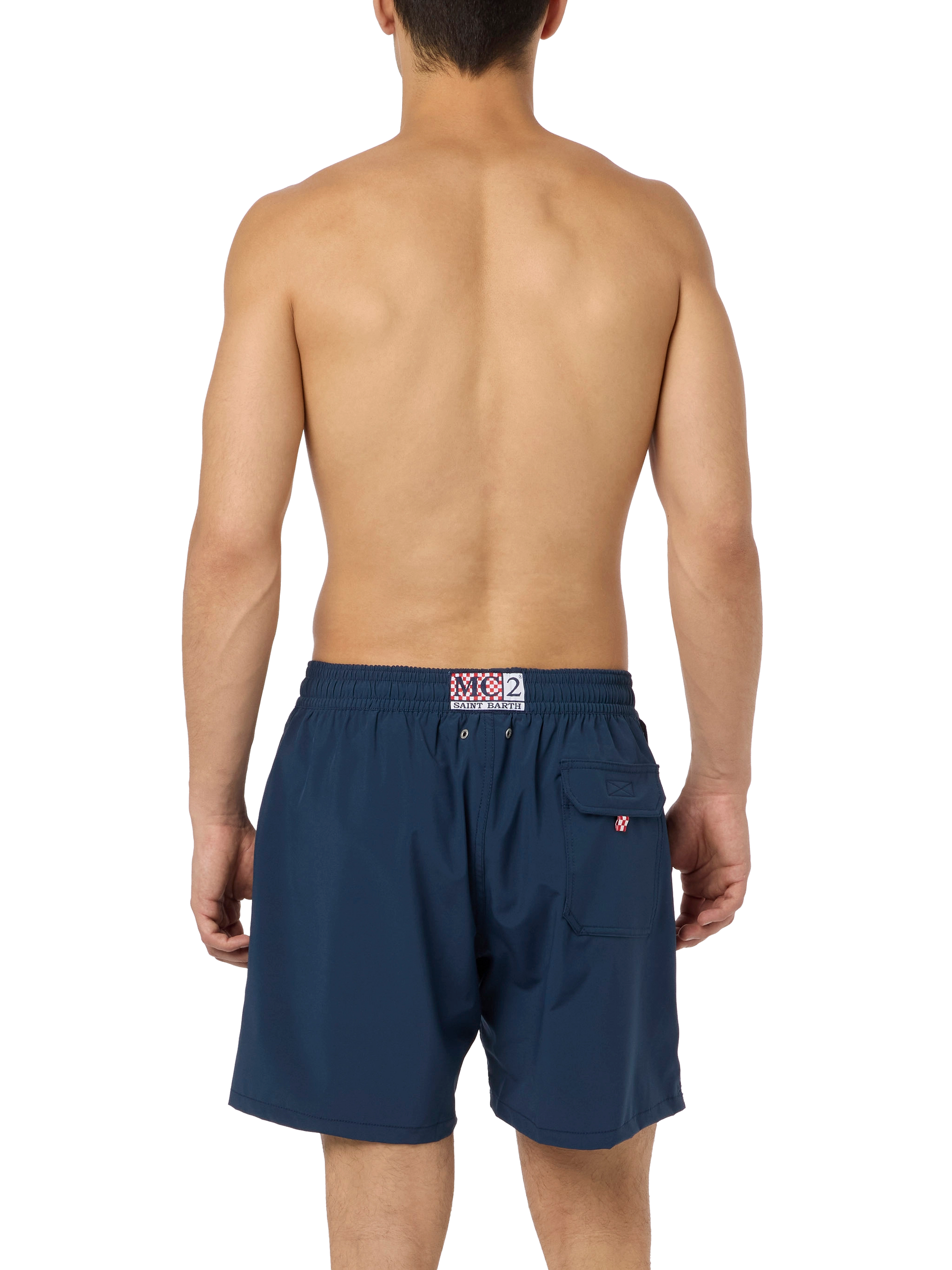 Comfort classic stretch swim shorts with Dal Padel alla Brace embroidery | INSULTI LUMINOSI SPECIAL EDITION - MC2 Saint Barth