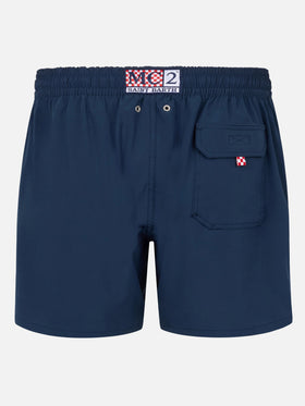 Comfort classic stretch swim shorts with Dal Padel alla Brace embroidery | INSULTI LUMINOSI SPECIAL EDITION