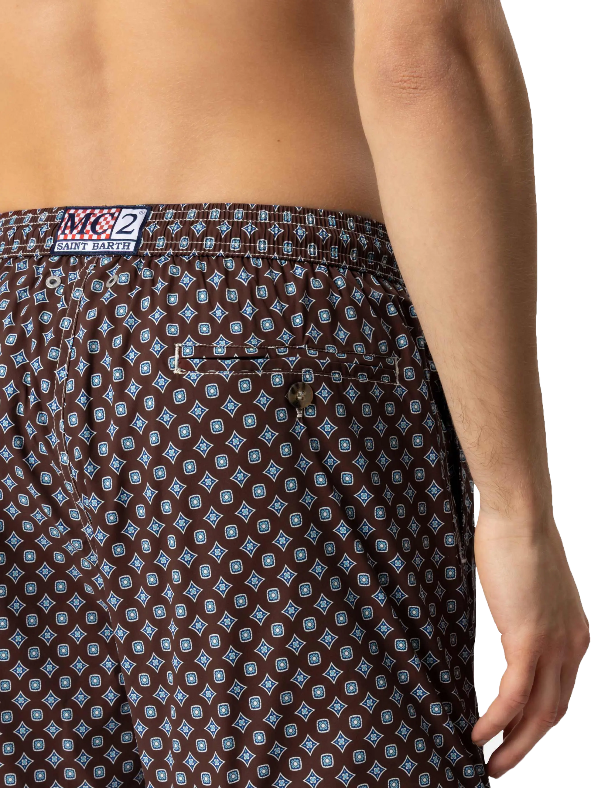 Comfort Light swim shorts with tie print - MC2 Saint Barth