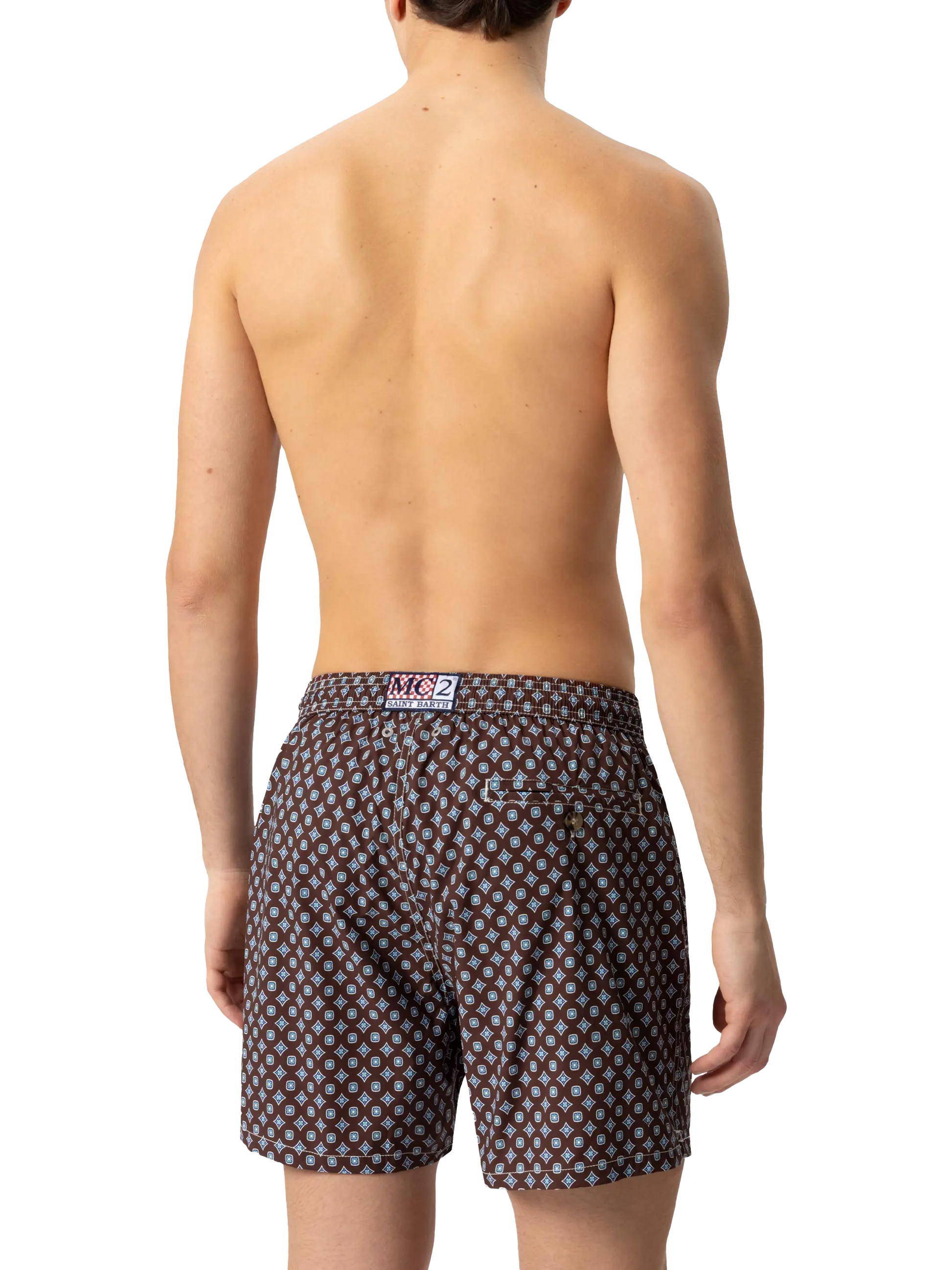 Comfort Light swim shorts with tie print - MC2 Saint Barth