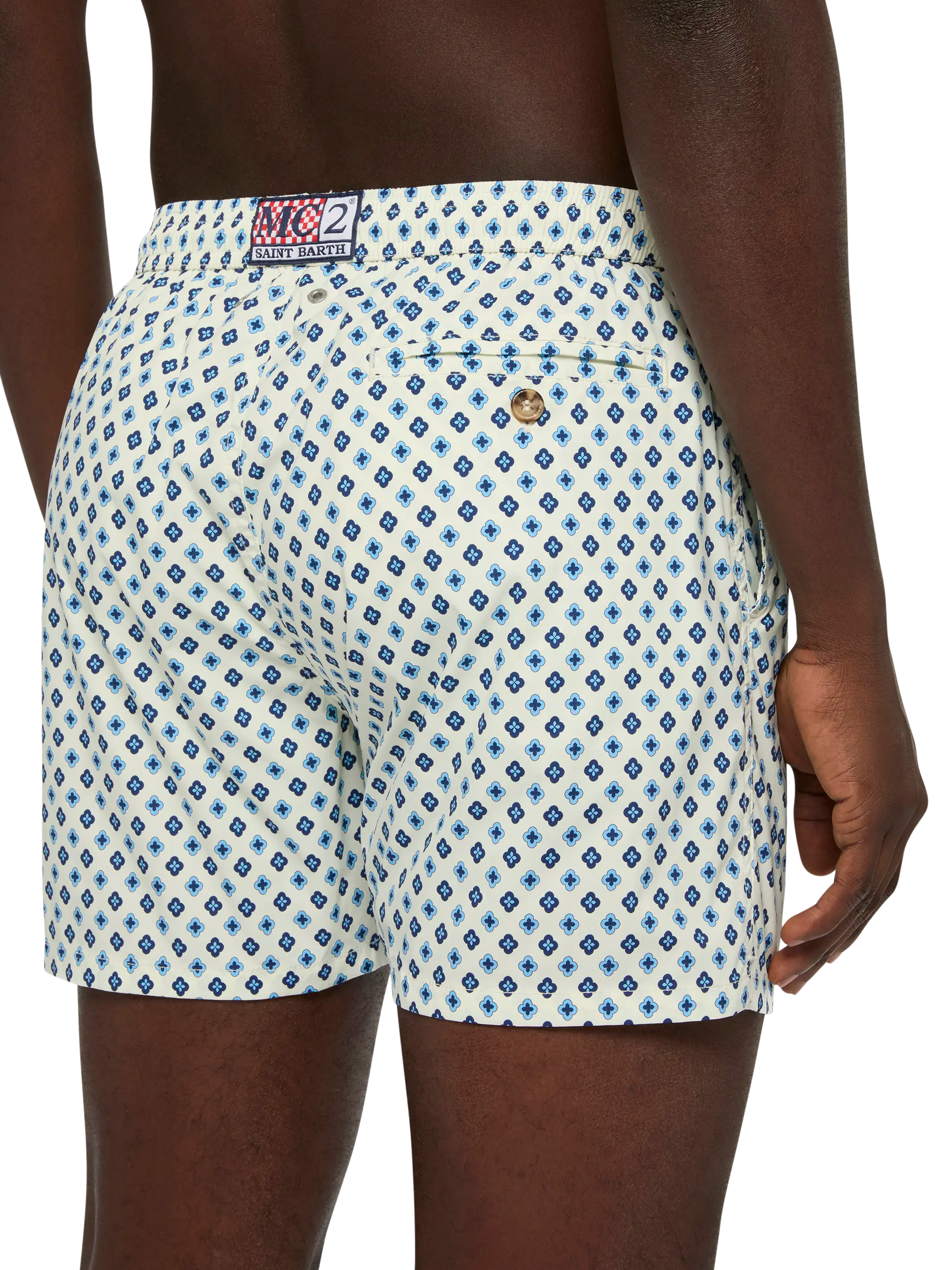 Comfort Light swim shorts with tie print - MC2 Saint Barth