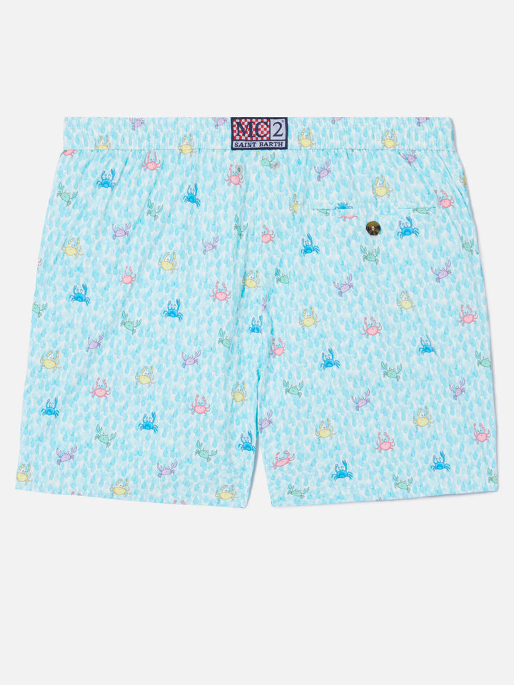 Comfort Light klassische Stretch-Badeshorts mit Krabben-Print 