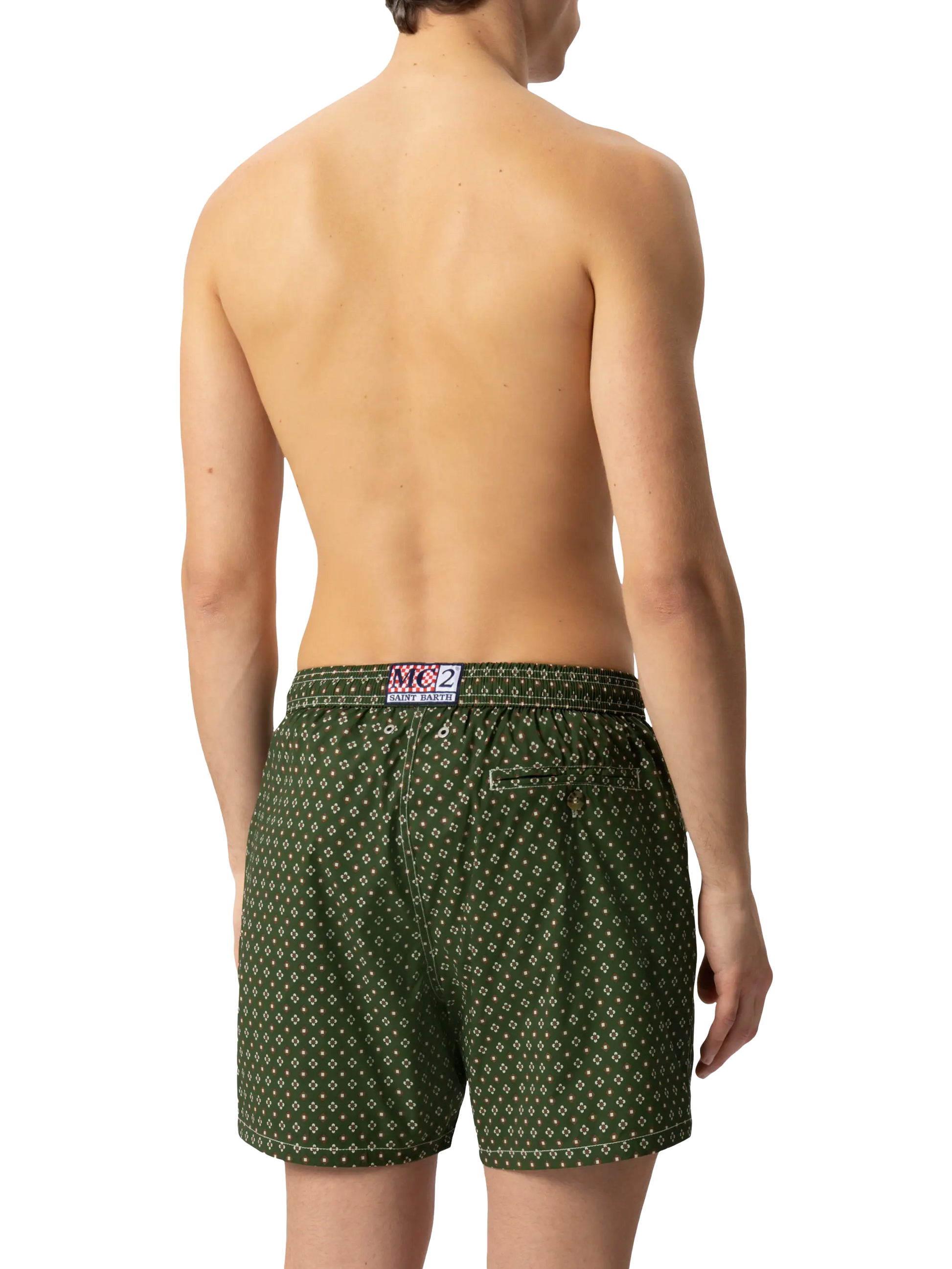Comfort Light swim shorts with tie print - MC2 Saint Barth