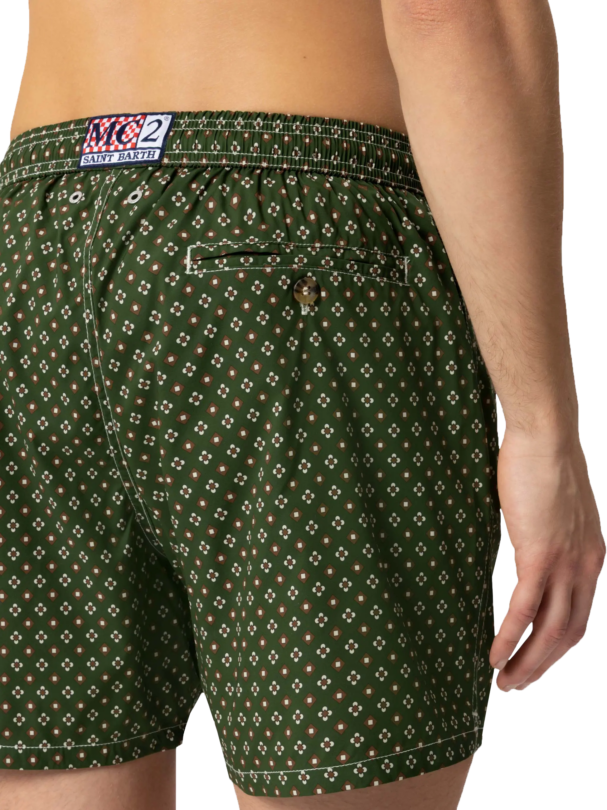 Comfort Light swim shorts with tie print - MC2 Saint Barth