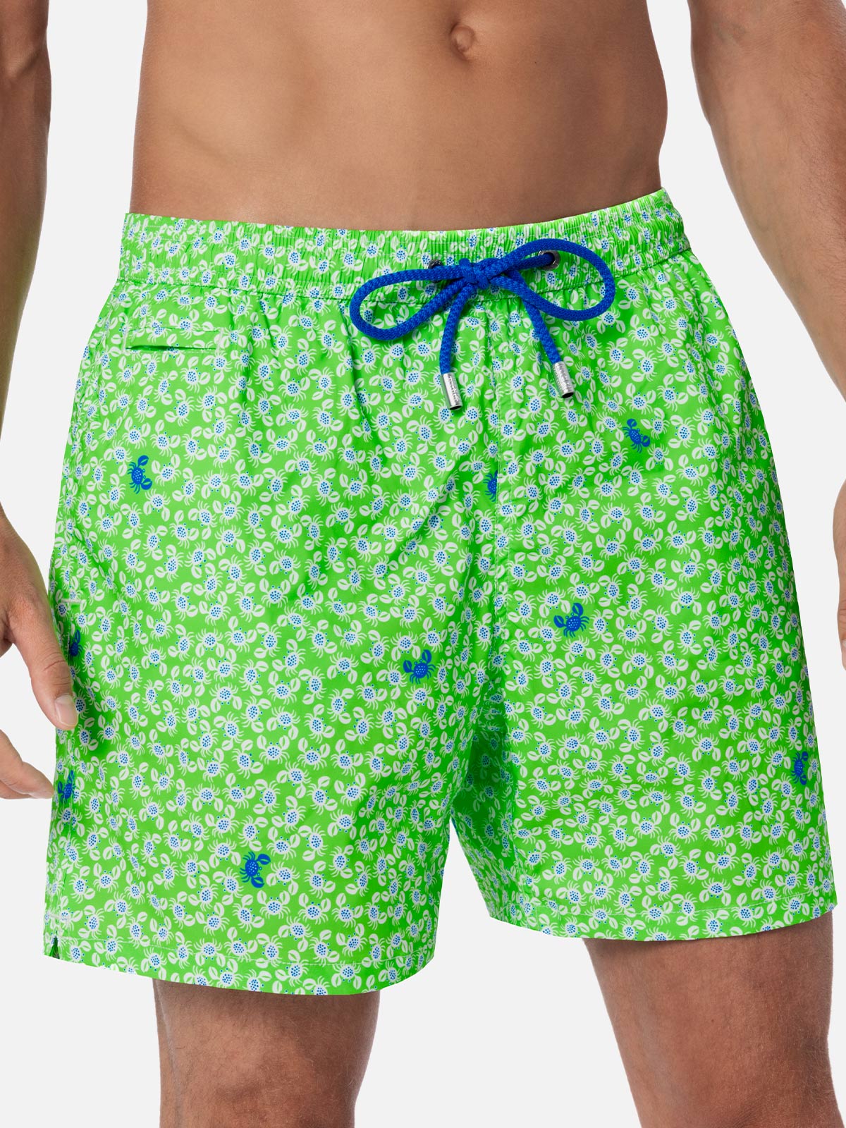 Comfort Light classic stretch swim shorts with crabs print - MC2 Saint Barth
