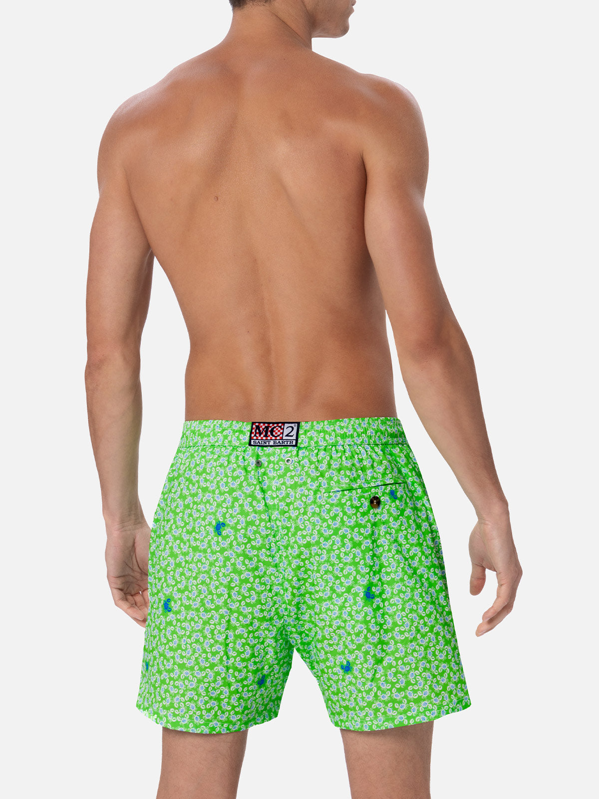 Comfort Light classic stretch swim shorts with crabs print - MC2 Saint Barth