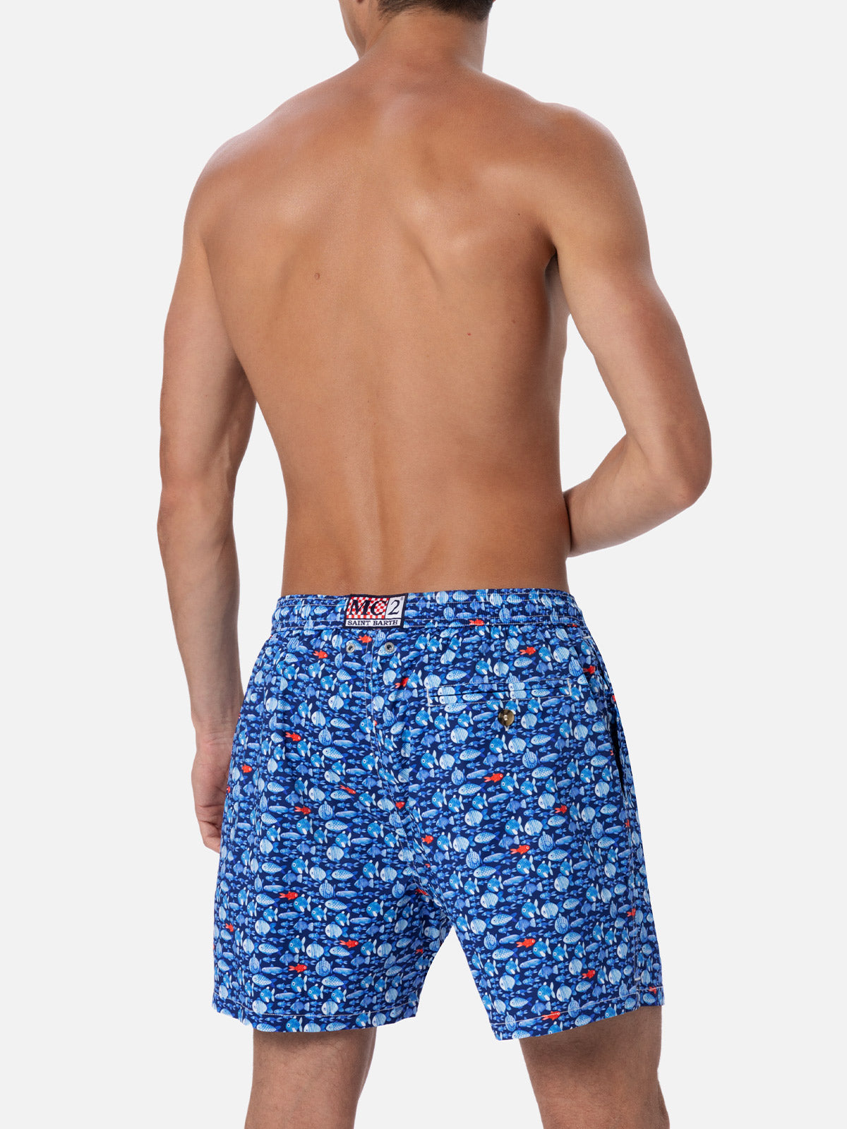 Comfort Light classic stretch swim shorts with fishes print - MC2 Saint Barth
