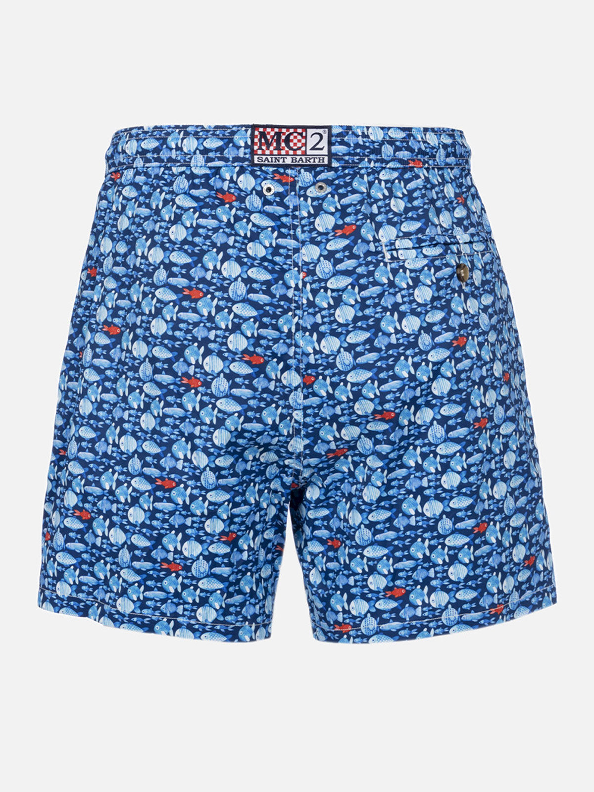 Comfort Light classic stretch swim shorts with fishes print - MC2 Saint Barth