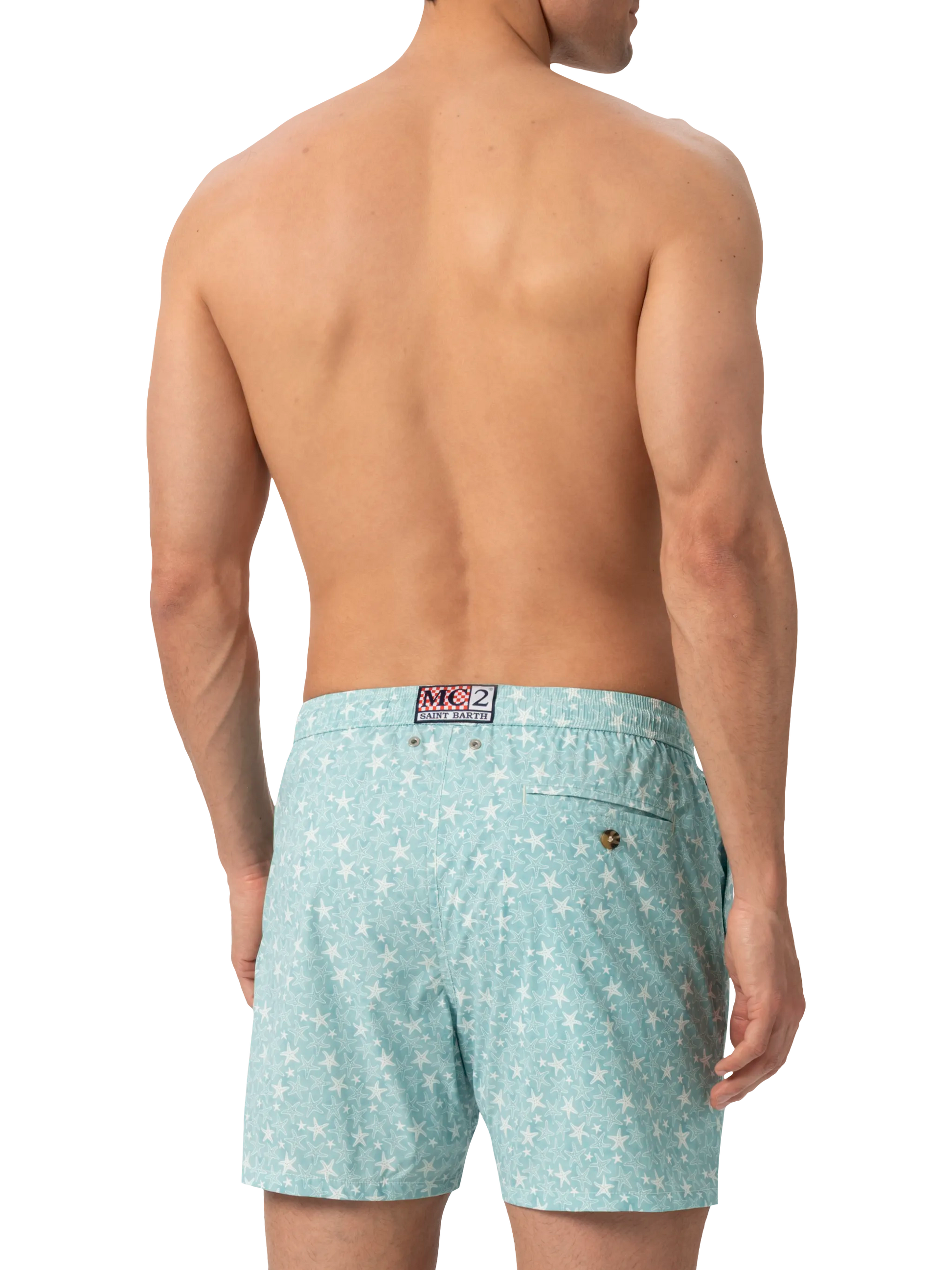 Comfort Light swim shorts with tropical shell print - MC2 Saint Barth